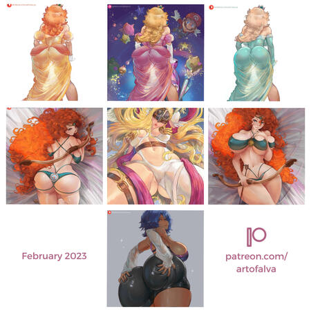 Pack 2 ♥ February 2023 --- (5 Artworks + extra versions) Price: USD 7+